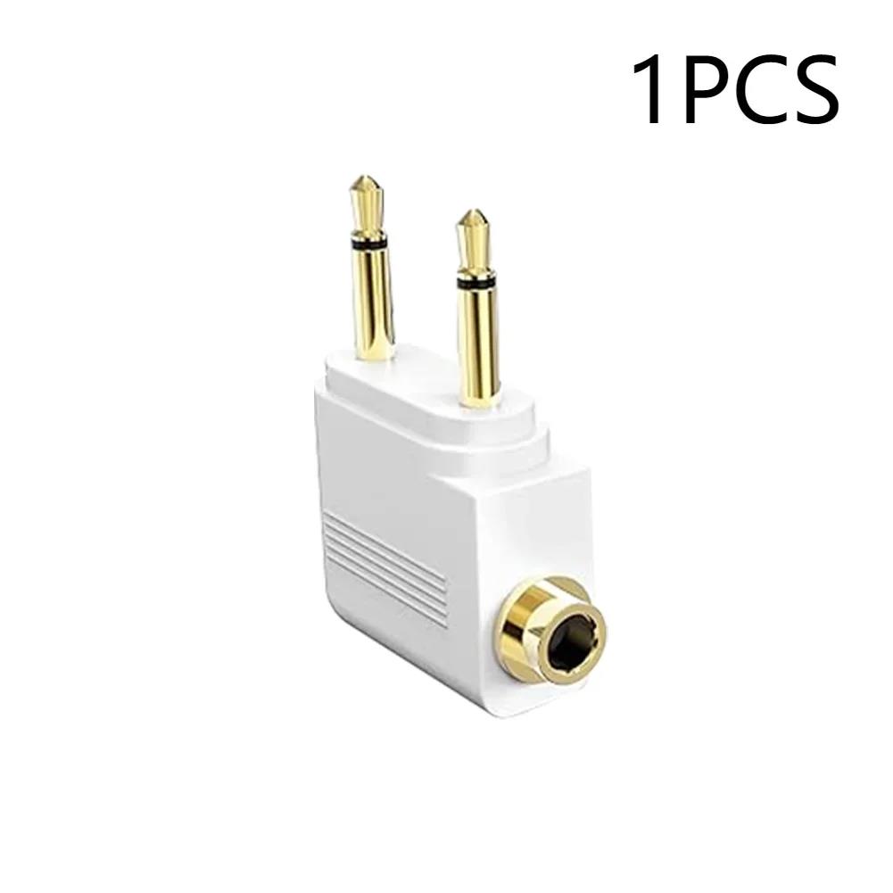 XIKCU 1-5pcs/Lot Dual 3.5mm Plug Adaptor Jack Audio Headphone Converter Adapter for Airline Airplane Travel Earphone Connector 6