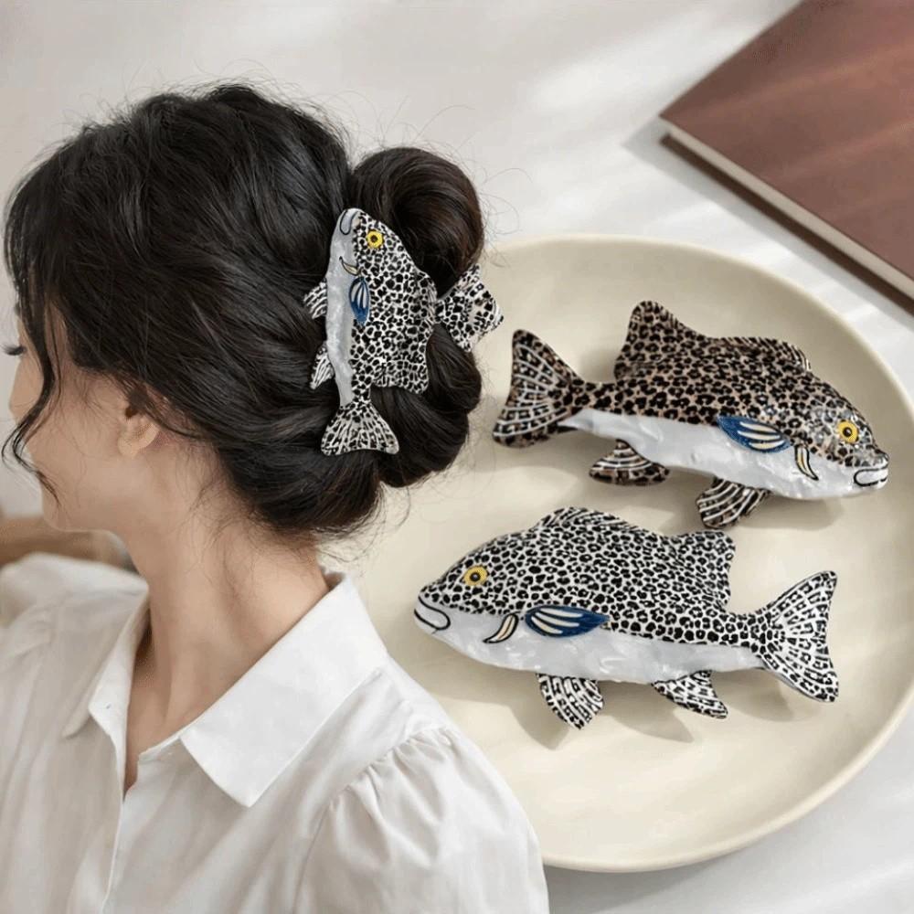 Novelty Grouper Hair Clip Realistic Hair Claw Clip Cute Fish Hair Claw For Women