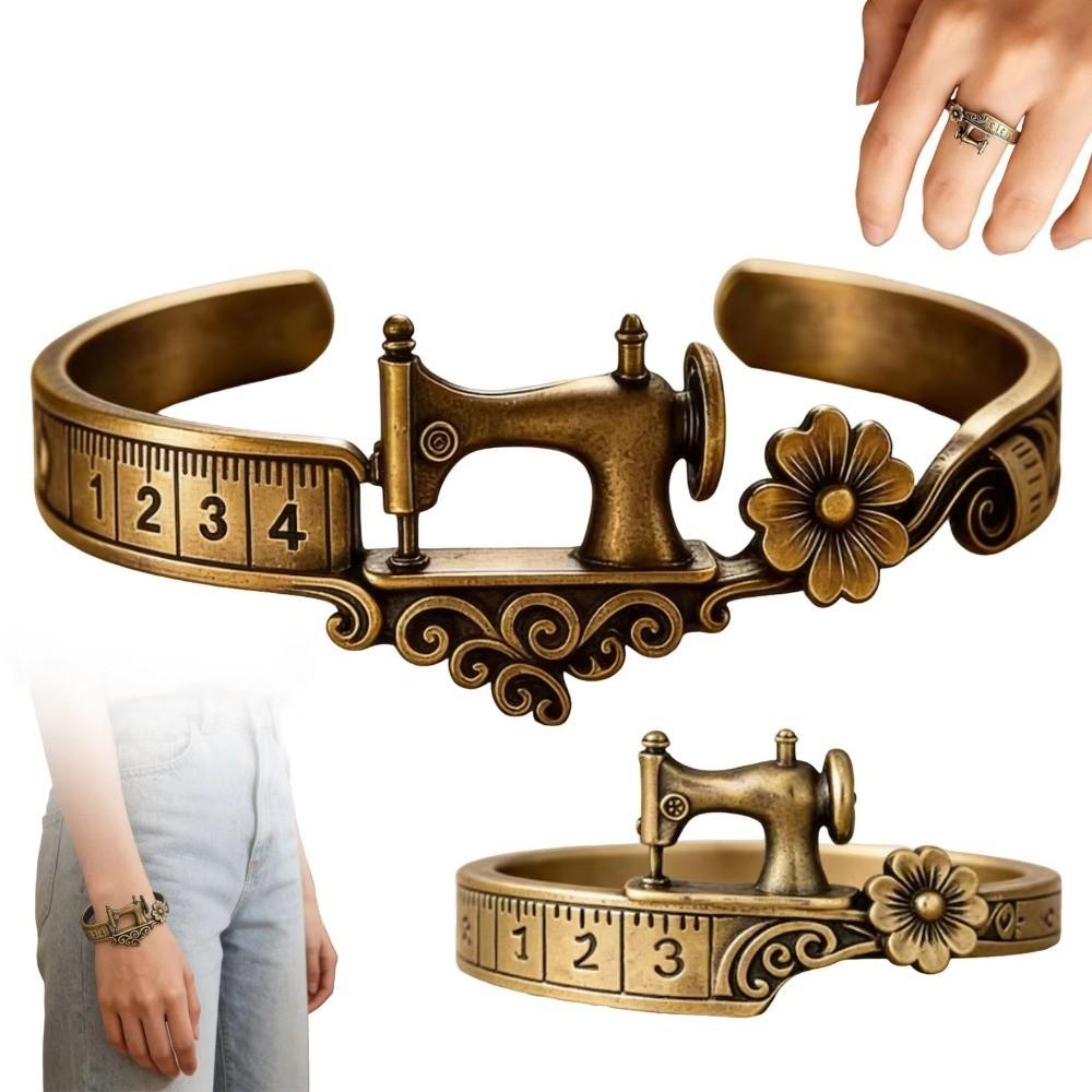 Adjustable Ring Set Timeless Tailoring Design Sewing Lover's Bracelet  for Women