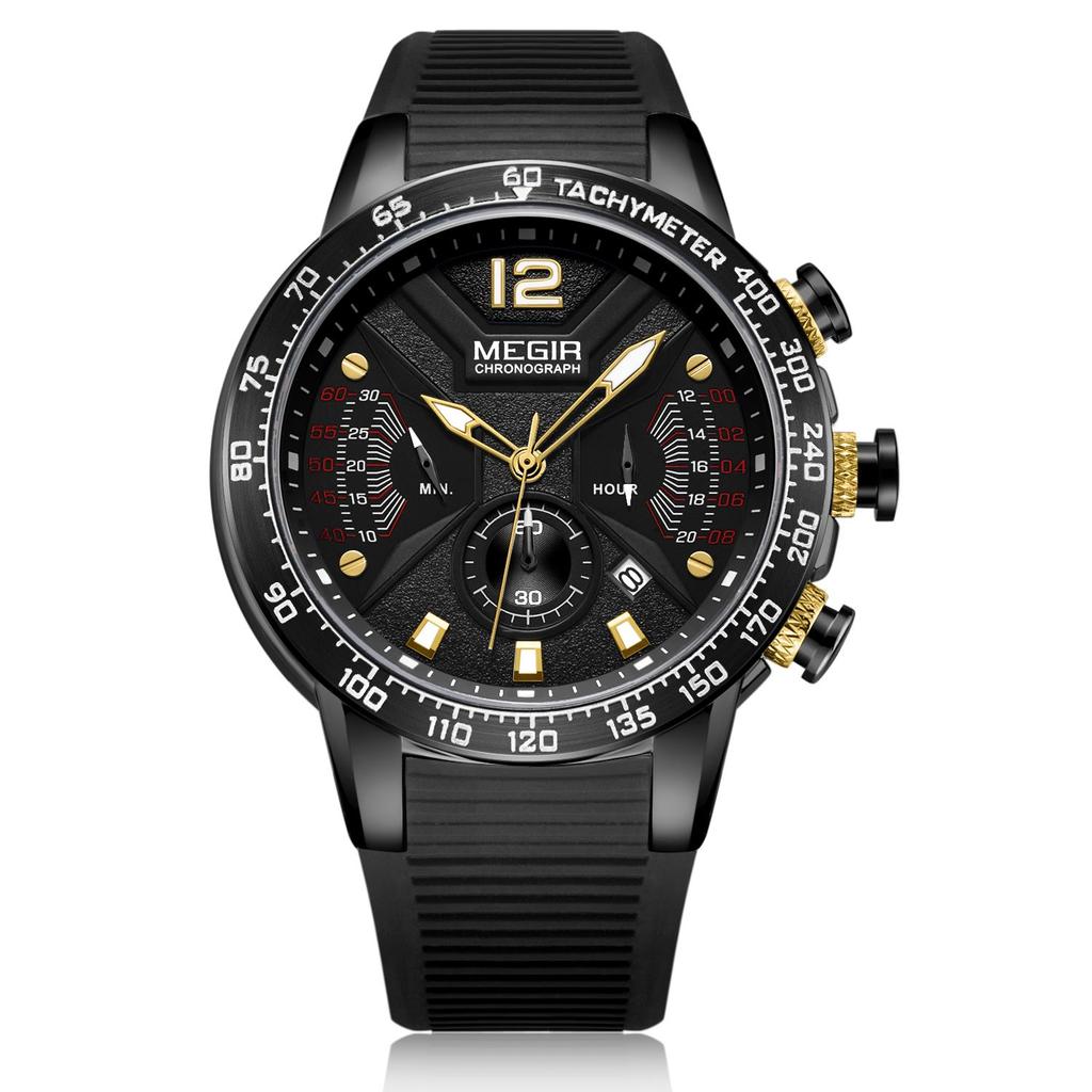 Mens Watches Top Brand Luxury MEGIR Sports Watch for Men Chronograph Waterproof Wristwatches Hour Reloj Hombre Horloges Manmen