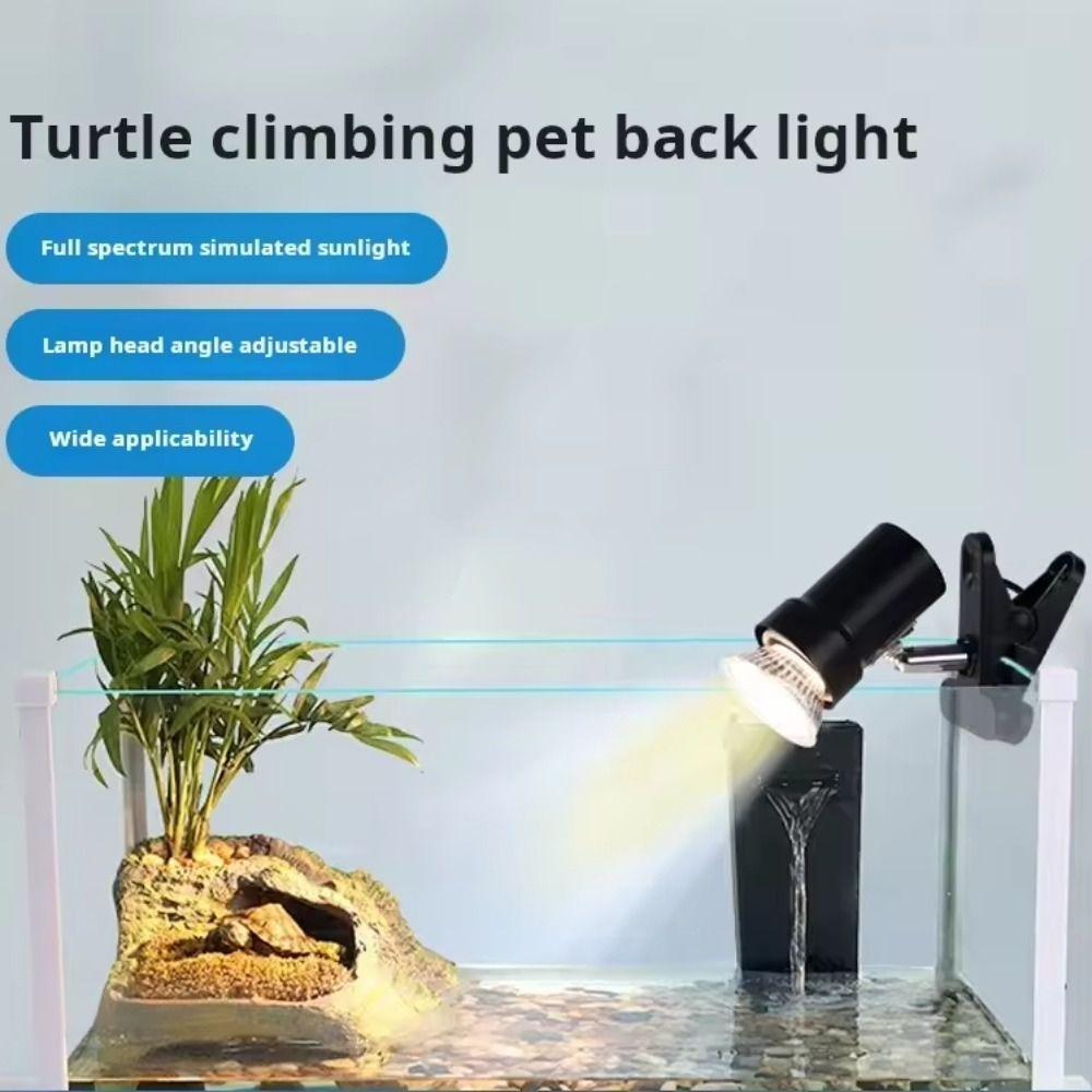 25W/50W/75W Turtle Basking Lamp Clip-on Lamp Holder Pet Heat Bulb Snake Tortoise Plants