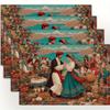 Middle Eastern Wedding Placemats Linen Cultural Dining Decor Persian Style Table Mats Ethnic Art Home Party Kitchen Accessories