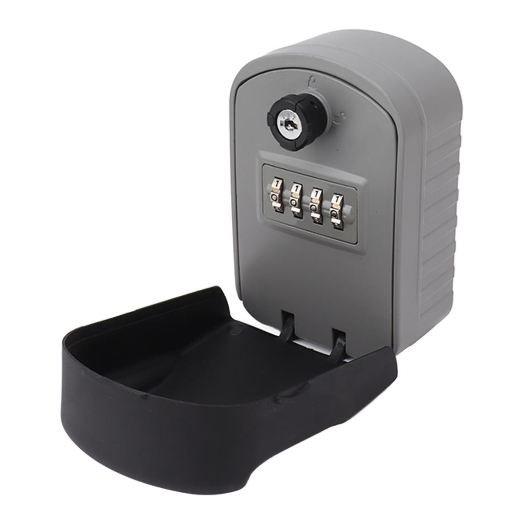 Security Case Lock Box Wall Mounted Waterproof Lockbox Aluminum Alloy Key Organizer for Home Hotel Office Silver