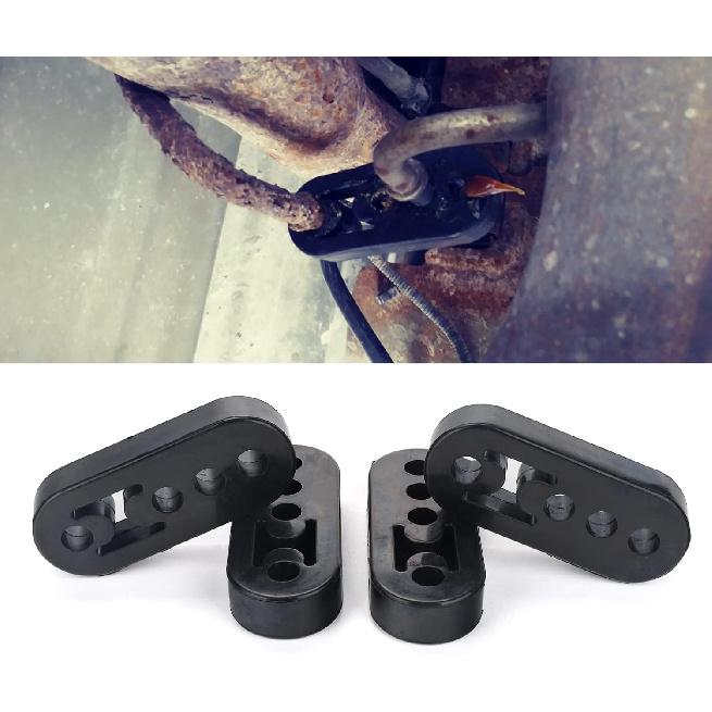 EPDM Exhaust Hangers 4 Holes 11cm 0.47" Insulator Bracket Bushing Mount Adjustable Muffler Shock Absorber Universal for Cars Truck Jeep SUV Upgrade