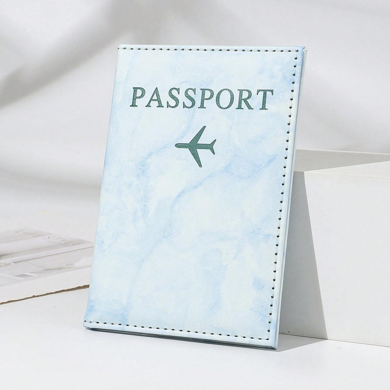 

PU Leather Passport Holder Wallet Card holder Stylish plane travel accessory for women or men on flight travel cmc синій