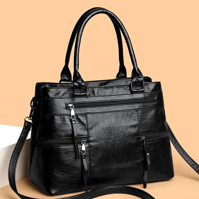 Women High Quality Leather Top-Handle Bags Purse Ladies Shoulder Crossbody Bag Casual Tote Luxury Brand Bag