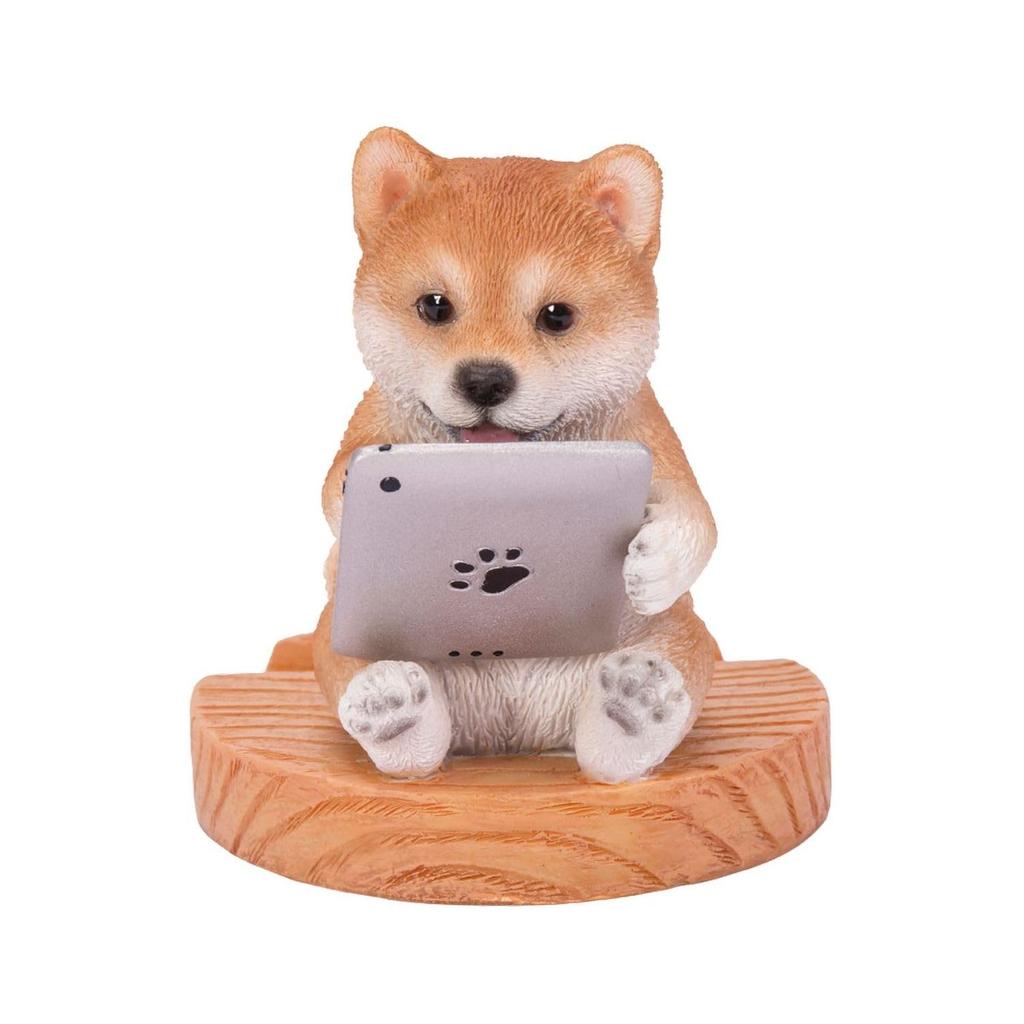 Ubia Shiba Inu Smartphone-Ständer für Tablet-Ansicht, 9 x 7,5 x 8,3 cm, Puppenfigurine, Tierverzierung, Gartendeko, Hund, H22330