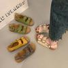Cowhide Version~ Cork Platform Sandals Women's Summer New Wear Leather Cool Slippers Women's Trend