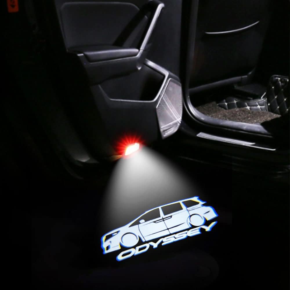 2 Pcs Car LED Projector Door Shadow Light Welcome Laser Emblem Logo Lamps Kit Puddle Lights Courtesy Step Ground Lamp HD Replacement for (Odyssey