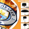 Custom Name Personalized Manchester City FC Print Umbrella, Auto Open Close, 8‑Rib Sturdy Frame, Commute Camping Hiking Use, Birthday Gift