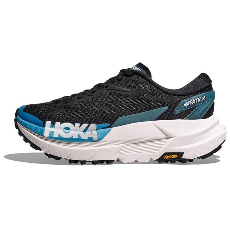 HOKA One One Mafate X Classic Versatile Non-Slip Durable Breathable Lightweight Trail Running Shoes Women Sneakers Black Blue 1162010-BKSK