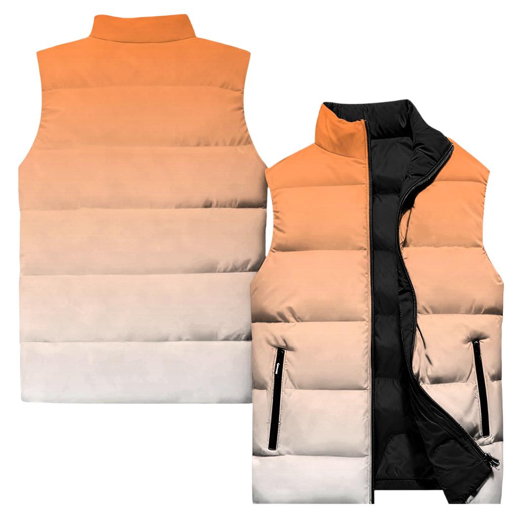 Ladies' Casual And Fashionable Sleeveless Vest Gradient Color Printing Cotton Jacket