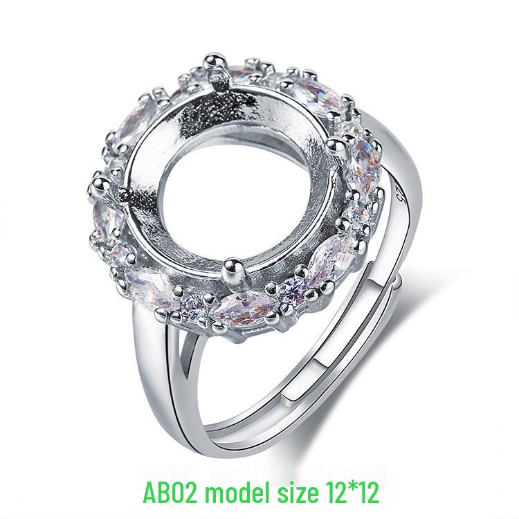 Silver-Plated Adjustable Ring Setting for Women - Multiple Sizes Available