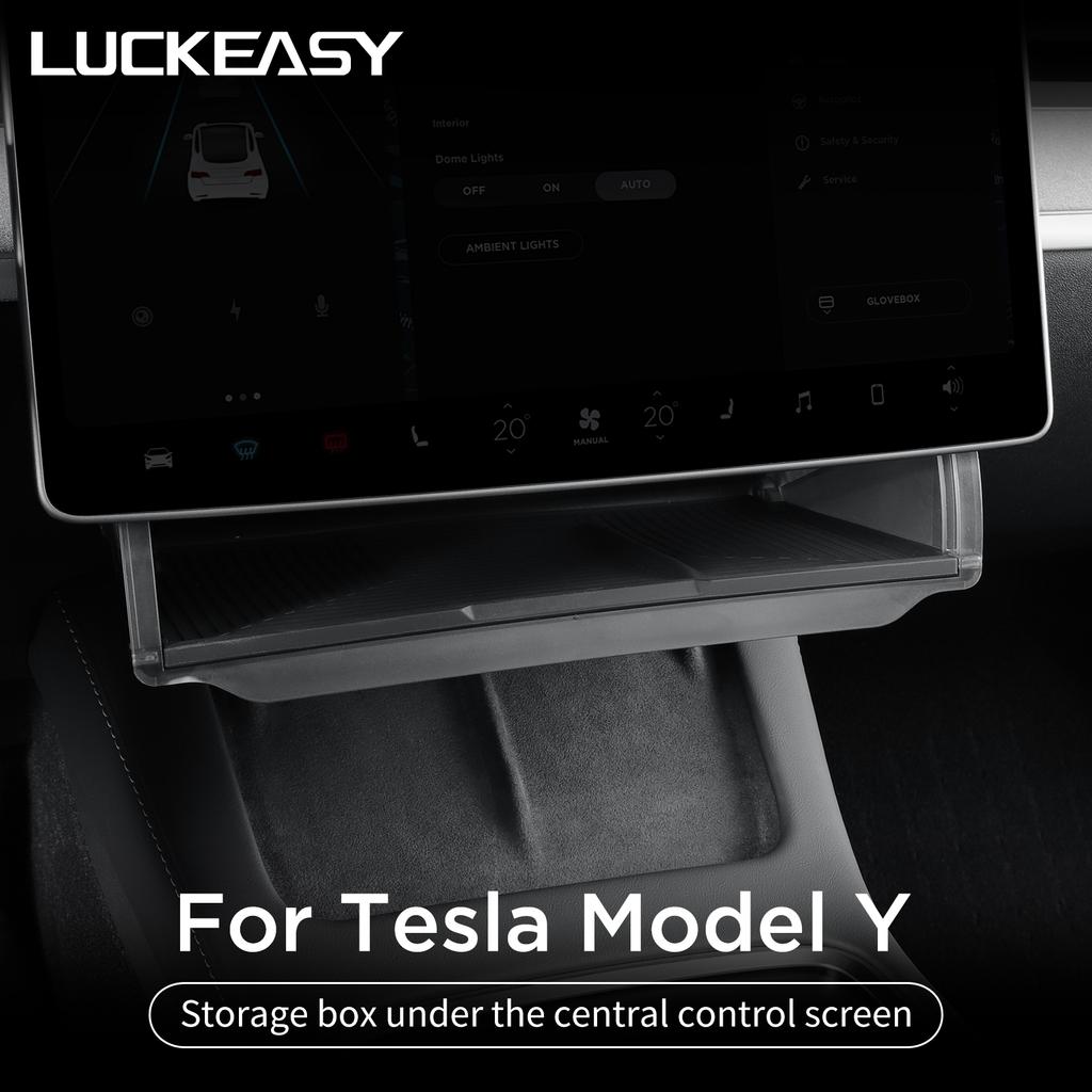 DQMN8 For Tesla Model Y 2024 Car Storage Box Hidden Storage Organizer Case Tray Under The Central Control Screen Model 3 2021-2022