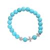 Turquoise Cross Bracelet, Retro Ethnic Style, Trend Temperament, High-End Elastic Rope Bracelet.