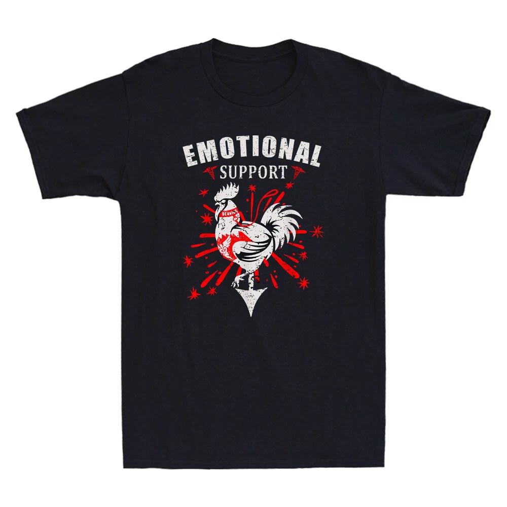 Emotional Support Shirt Chicken Emotional Support Cock Funny Quote Men s T-shirt XXXXL