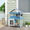 Kids Mud Kitchen Outdoor with Stoves, Sink, Faucet, Storage Shelves, Cookware Accessories for Boys Girls, Blue