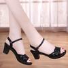 Black shoes women's new thick heel sandals women's summer fish mouth women's shoes sexy high heel sandals women