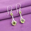 Peridot Gemstone 925 Stamped Silver Jewelry Zircon Dangle Earrings 1.84" For Her CZE-9-3