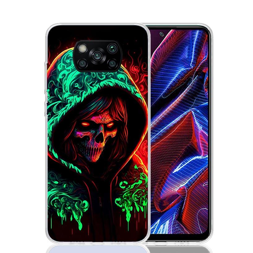 Halloween Moon Witch Horror Phone Case For Xiaomi Poco X7 X6 X5 Pro F7 Ultra Redmi 15C 15 13 13C 12 12C 10 10A 10C 9 9A 9C 9T Co