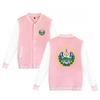 Womens Casual Baseball Jacket Long Sleeve Loose Fit Stand Collar Regular Thickness Trendy Streetwear Students
