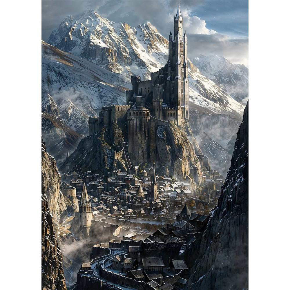 Fantasy Forest Castle Dark Academy Magic Witch Canvas Diamond Painting Wall Art Picture Living Room Home Decor