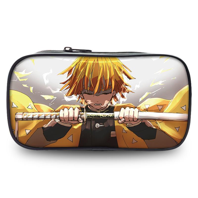 Spacious Oxford Demon Slayer Pencil Case For Students With Casual Style