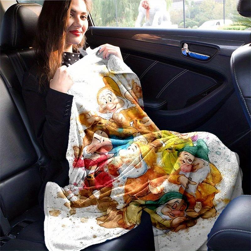 1 pezzo, Coperta con Stampa Acquerello Biancaneve e i Sette Nani Disney, Decorazione per la Casa, Plaid da Divano, per Esterno, Regalo, Camera da Letto in Flanella, Soggiorno, Viaggio