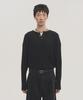 NOISE Ribbed Henley Neck Sleeve Knit - Black