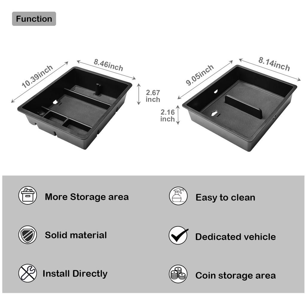 Center Console Organizer for 2025-2025 Chevy Silverado EV Work Truck (WT)/RST First Edition/LT Armrest Storage Box Accessories