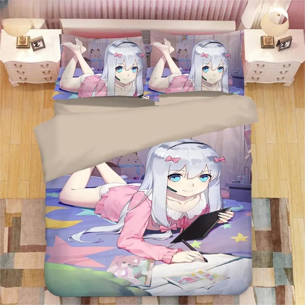 Comfortable Anime Print Duvet Cover Set With Duvet Cover And Pillowcases King Queen Twin Sizes For All Ages