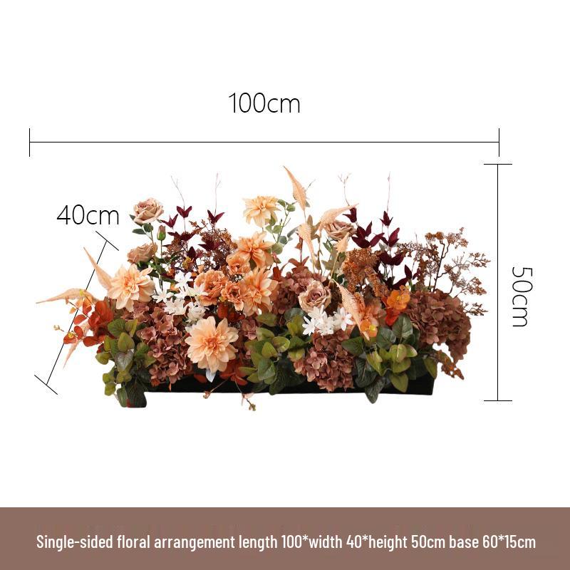 Retro Brown Floral Silk Flower Wall Hanging for Weddings and Events
