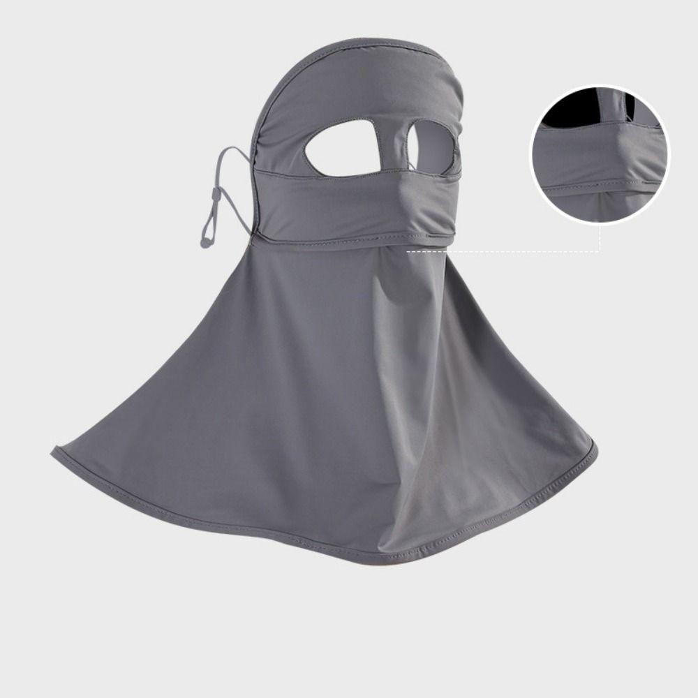 

Sun Proof Women Summer Sunscreen Mask Face Cover UV Protection Neck Gaiter Travel темно серый