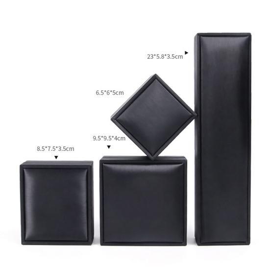 Faux Leather Pendant Ring Display Box Bracelet Necklace Jewelry Storage Case