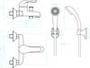 Kuchinox Pedro Wall-mounted Bathtub Faucet with Chrome Shower Set