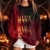 Women's Fashion Casual Halloween Print Round Neck Sweatshirt