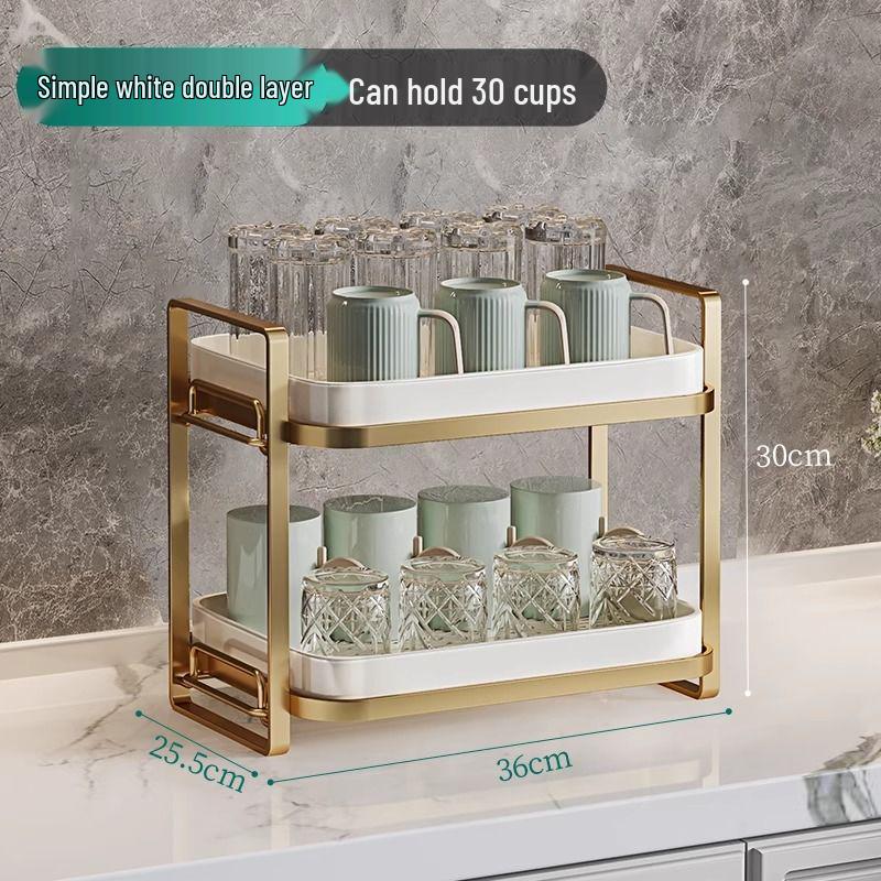 Double-Layer Desktop Tea Set & Cup Draining Rack