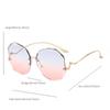 Chic Rimless Square Fashion Glasses for Women & Men - Gradient Lens Metal Frame Curved Temples