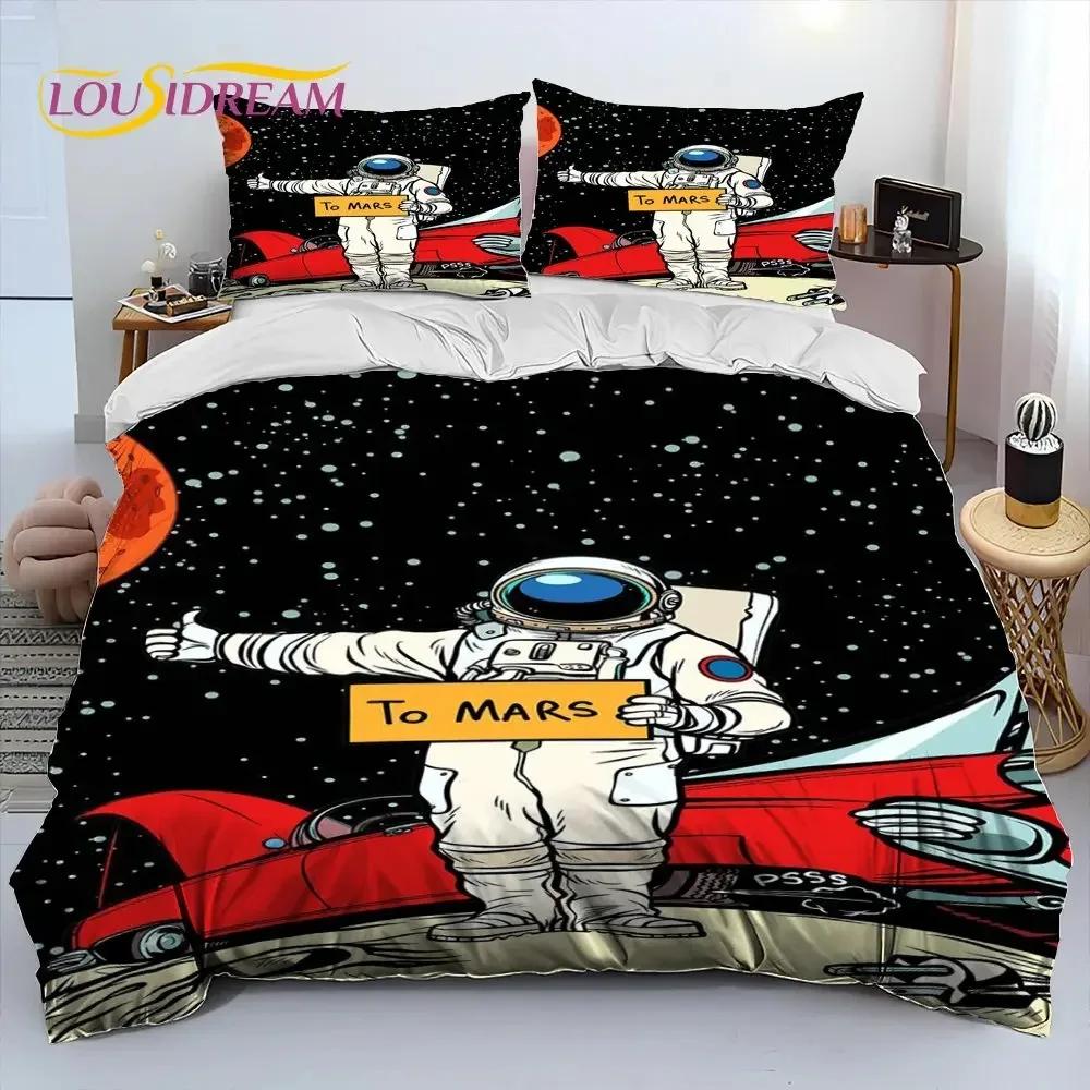 Comforter Astronaut Space Cartoon Comforter Bedding Set Bed Set King Queen Size Bedding Set For Child