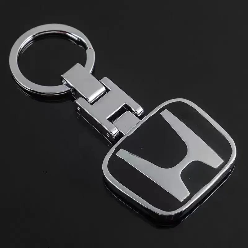 CPW1 Car Logo Keychain Metal Keyring Key Accessories For Honda Fit Jazz GK5 Civic Type-R CRV Pilot Accord Insight Spirior City HRV