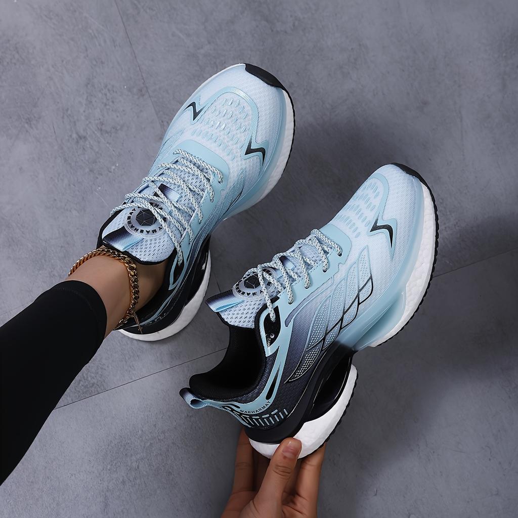 Damen Übergröße Sport-Sneaker - Leichte, atmungsaktive Mesh-Laufschuhe mit Stoßdämpfung, rutschfester Sohle, Schnürverschluss