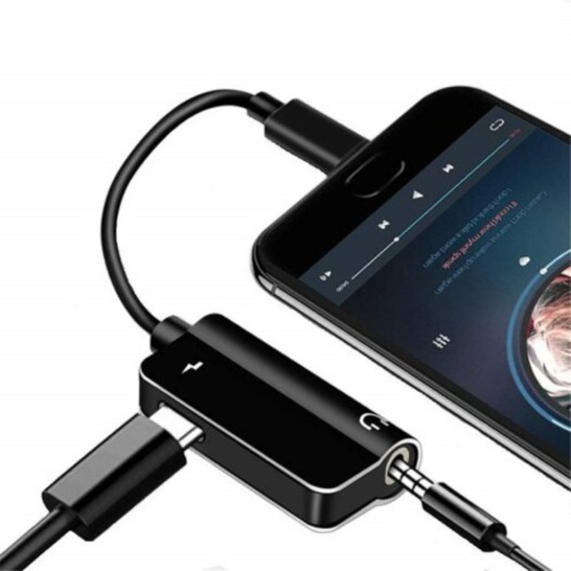 Cables & Adapters 2 In 1 Usb Type C To 3.5 Mm And Charger Headphone Audio Jackadapter Cable Black