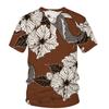 Men's 3D Printed T-Shirt Colorful Animal Plant Pattern Printing Short Sleeve O-Neck Pullover Casual Top