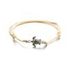 3Pcs Bohemia Women Weaved Rope Sea Turtle Stone Anklet Bracelet Foot Jewelry