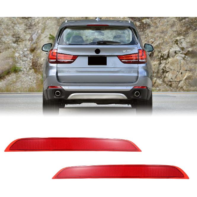 Right Rear Bumper Reflector Passenger Side Red Trim 63147290092 Compatible with Mercedes-Benz BMW F15 X5 2014-2017