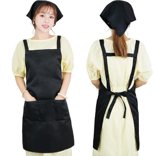 Superbian Apron and Triangle Scarf Set [Water-Repellent] for Men and Women. Simple design with triangle scarf, two large pockets, wrinkle-resistant, u