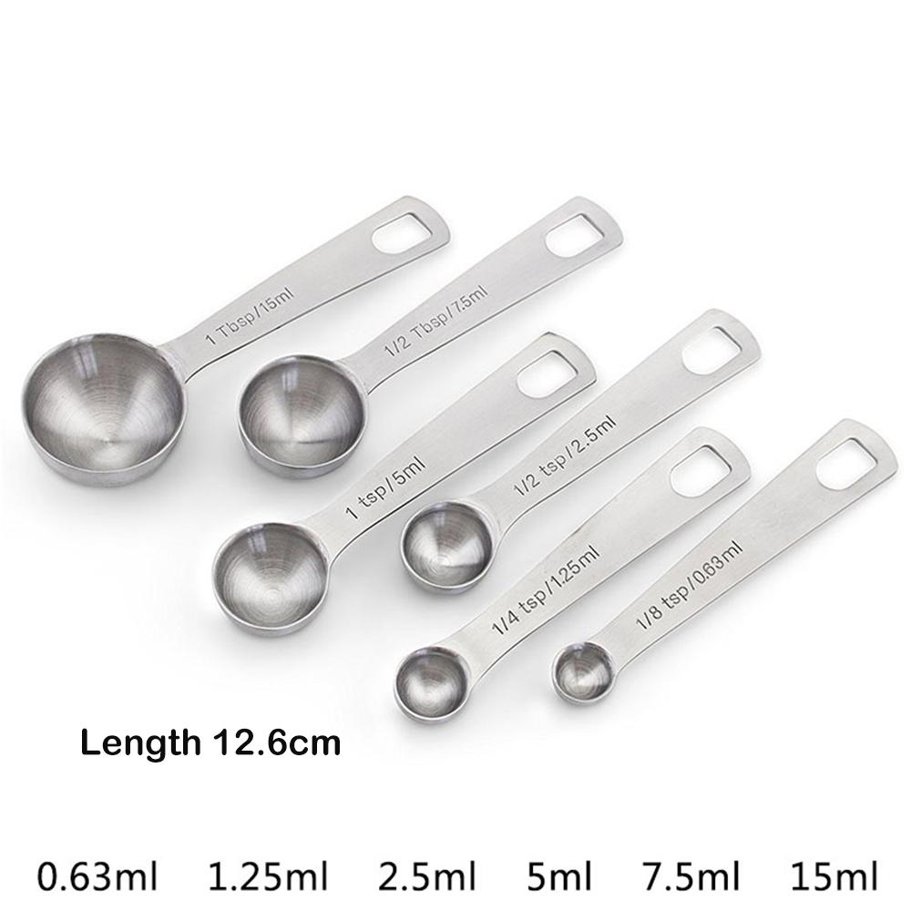 Stainless Steel Measuring Spoons Set for Measuring Dry Liquid Ingredients 1Set/6pcs