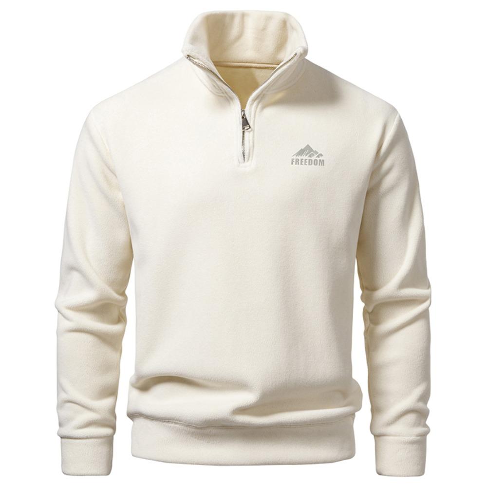 The New Men's Pullover with A Half-zipper Hoodless Sweatshirt for Autumn and Winter Is A Versatile Thickened Coat