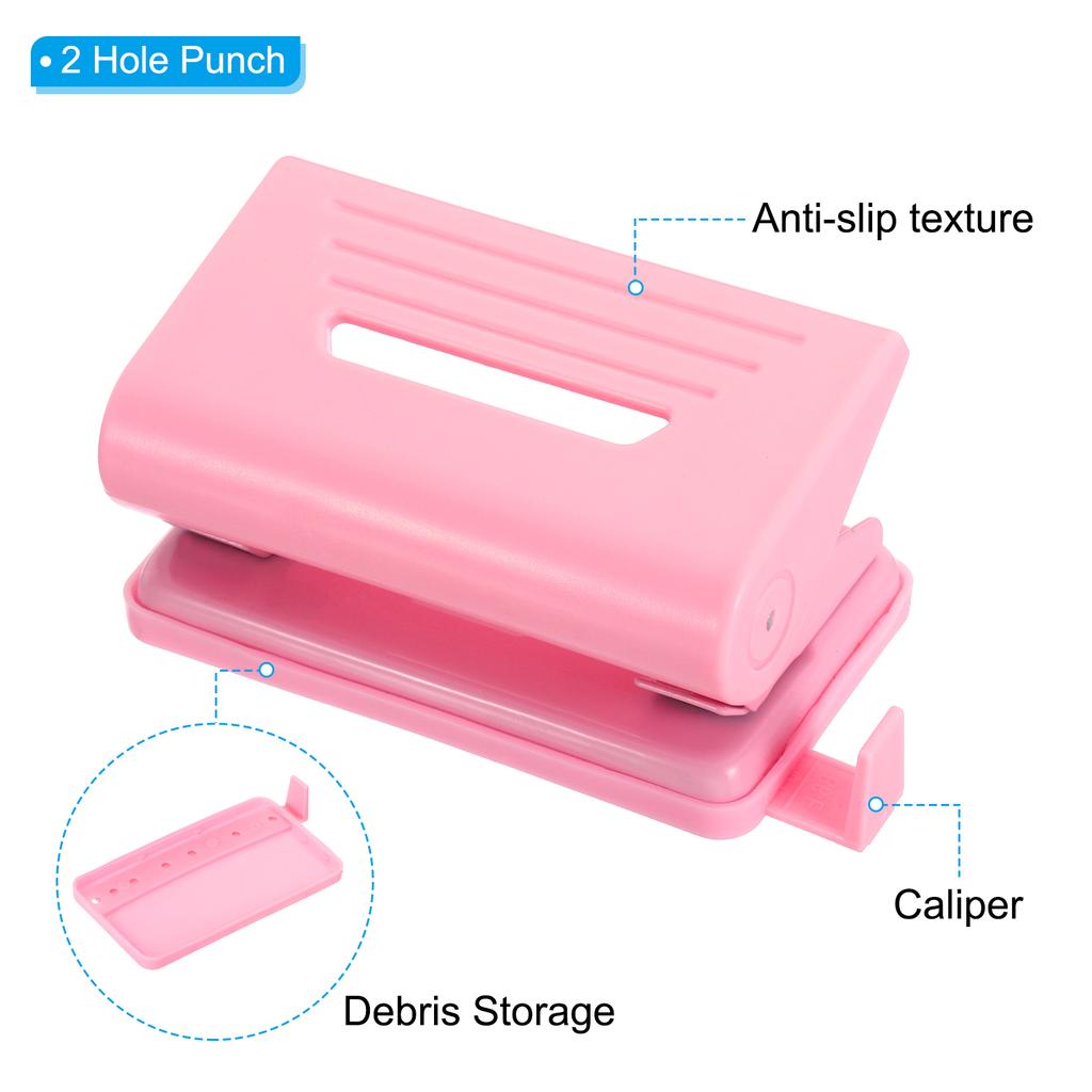 1/4" Double Hole Loose-leaf Paper Puncher Round Hole Metal Puncher Manual Labor-saving Adjustable Hole Punch Office Supplies