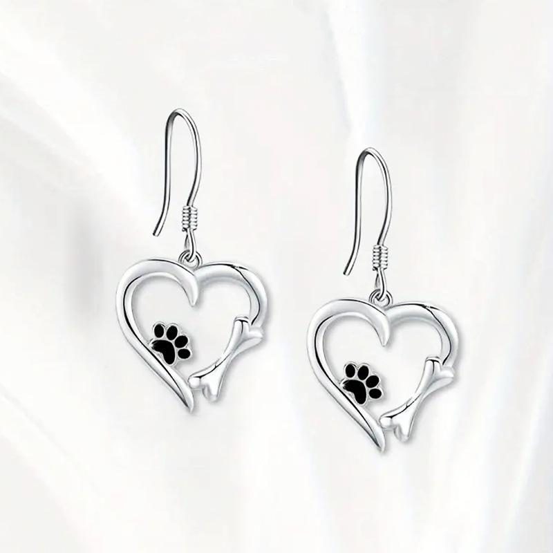 ins wind cute earrings female, cat cat paw love design jewelry, sweet princess Internet celebrity wind earrings